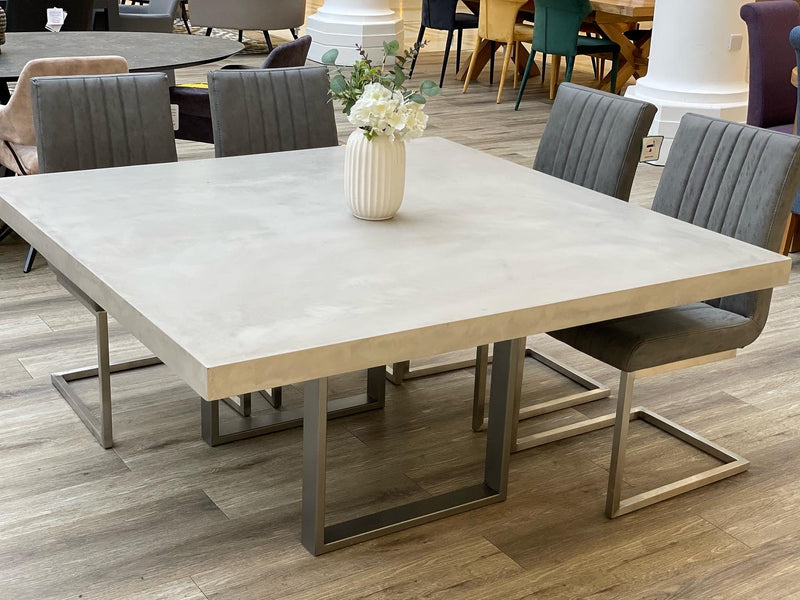 Atlas Polished Concrete Square Dining Table